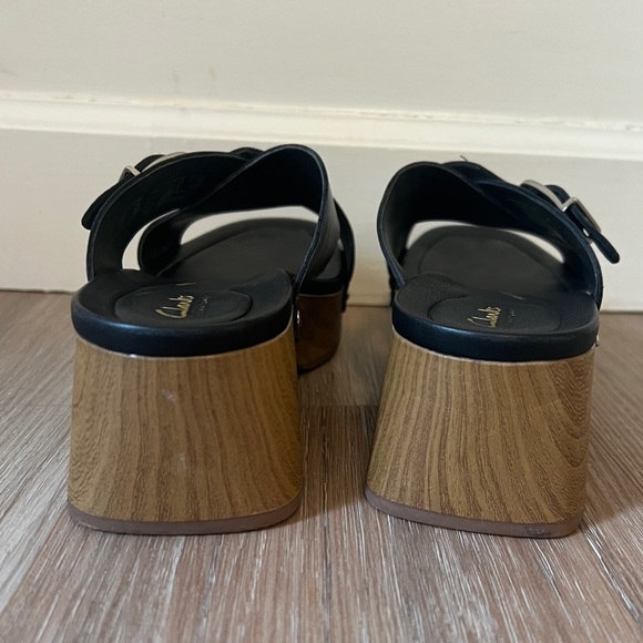 Clarks Signature Leather Heeled Sandals - Sivanne Walk size 10 women’s shoe - Picture 6 of 10